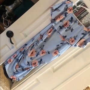 Maternity floral off the shoulder dress